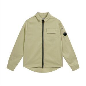 Cp Company Khaki Workwear Zip Up Shirt